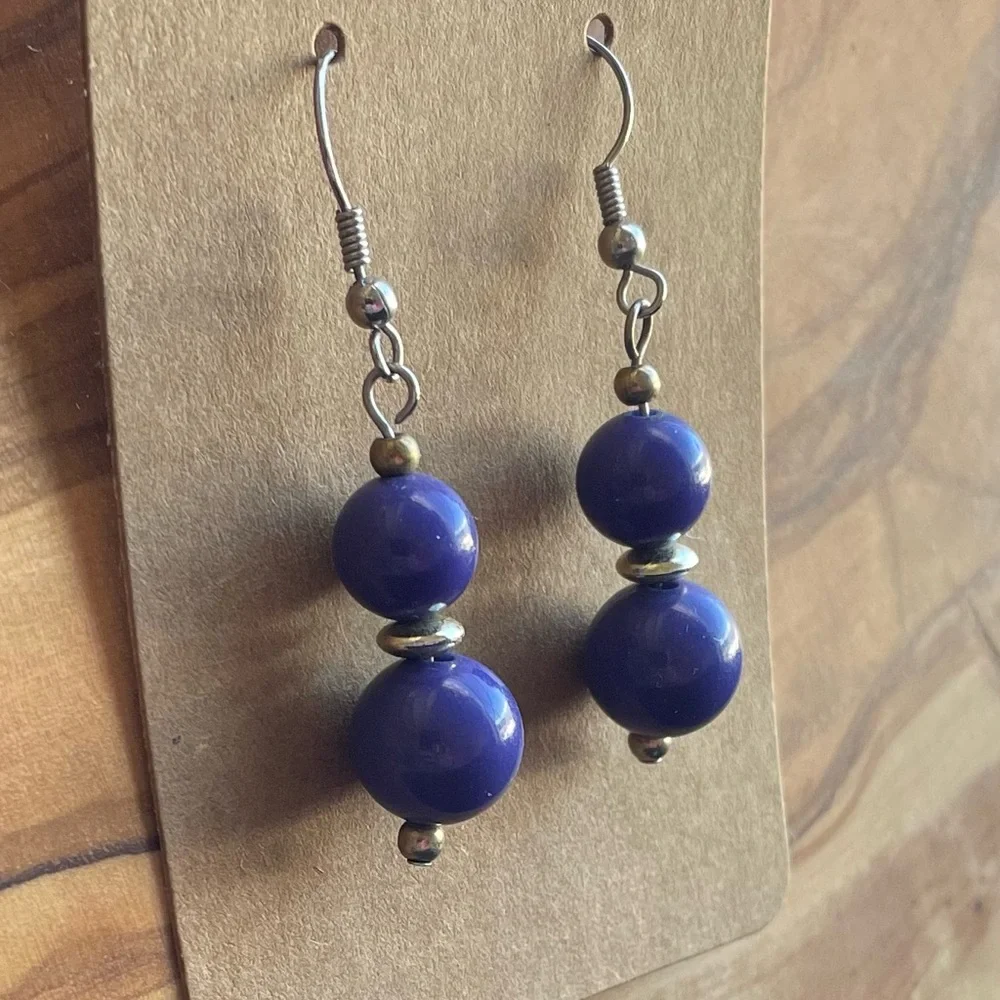 Chic Purple Beaded Earrings
